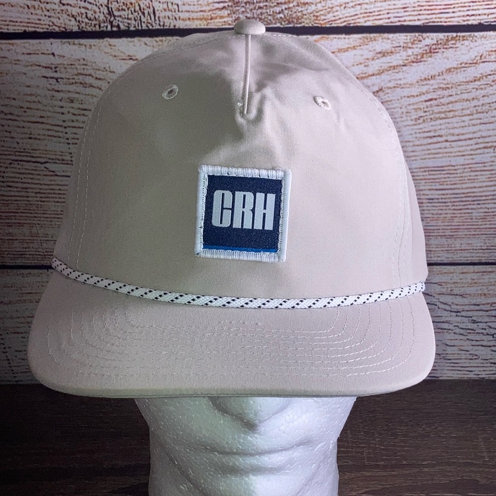 EUC Mens Swannies Golf Cream Rope Hat w/ GRH Green Hit Logo